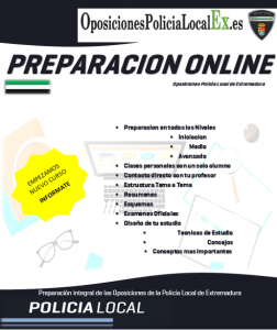 preparacion online oposiciones policia local de extremadura