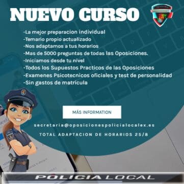 PREPARACION OPOSICIONES POLICIA LOCAL DE EXTREMADURA